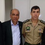 Prof. Dr. Enéas Nunes Rocha, Gestor da Unidade de Imperatriz MSc Sylvio Rogério Santos, Comandante do 50 BIS de Imperatriz e o Prefeito Dr. Sebastião Madeira