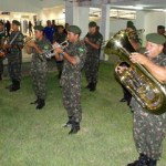 Banda do quartel 50 BIS, fazendo apresentação de abertura do evento