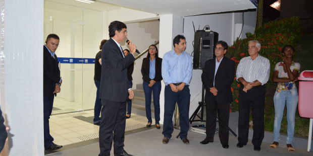 O reitor, prof. Me. Saulo Martins, abriu a inauguração dos laboratórios.