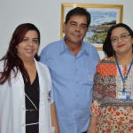 profa. Hilza Paixão, coord. do Escritório-Escola; prof. Domingos Tavares, gestor do campus Cohama e a profa. Symone Pacheco, coord.adjunta do curso de Direito.