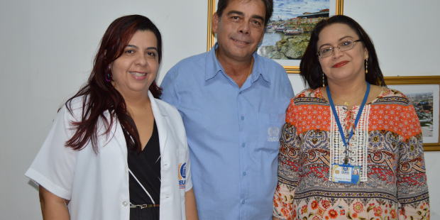 profa. Hilza Paixão, coord. do Escritório-Escola; prof. Domingos Tavares, gestor do campus Cohama e a profa. Symone Pacheco, coord.adjunta do curso de Direito.